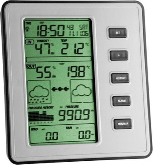 TFA Stratos 35.1077.54 Ασύρματος Μετεωρολογικός Σταθμός Ψηφιακός Επιτραπέζιος / Επίτοιχος Ασημί - Image 2