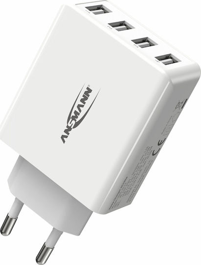 Ansmann Φορτιστής Χωρίς Καλώδιο με 4 Θύρες USB-A 30W Λευκός (HC430) - Image 2