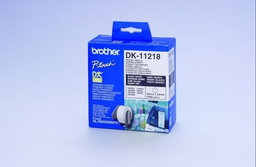 Brother DK-11218 1000 Αυτοκόλλητες Ετικέτες σε Ρολό για Εκτυπωτή Ετικετών 24x24mm - Image 2