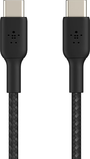 Belkin Braided USB 2.0 Cable USB-C male - USB-C 60W Μαύρο 1m (CAB004bt1MBK) - Image 3