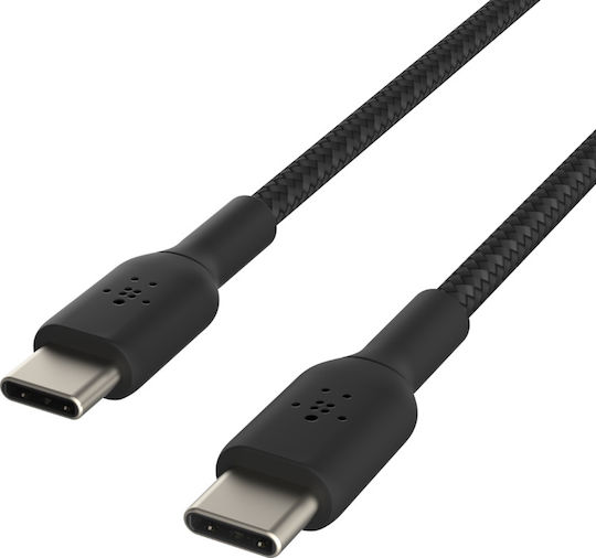 Belkin Braided USB 2.0 Cable USB-C male - USB-C 60W Μαύρο 1m (CAB004bt1MBK) - Image 2