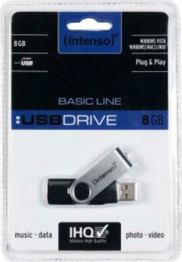 Intenso Basic Line 8GB USB 2.0 Stick Ασημί - Image 6