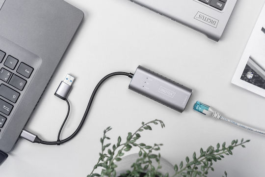Digitus DN-3028 USB-C Αντάπτορας Δικτύου για Ενσύρματη σύνδεση Gigabit Ethernet - Image 2