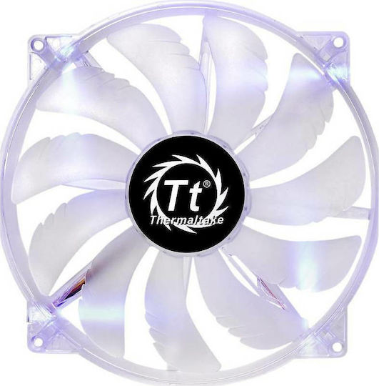 Thermaltake Pure 20 LED Case Fan 200mm με Μπλε Φωτισμό και Σύνδεση 3-Pin Λευκό - Image 3