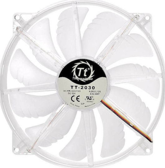 Thermaltake Pure 20 LED Case Fan 200mm με Μπλε Φωτισμό και Σύνδεση 3-Pin Λευκό - Image 4