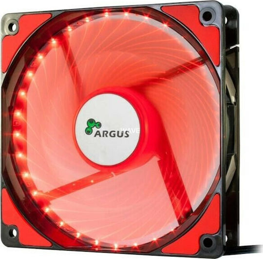 Inter-Tech L-12025 Case Fan με Κόκκινο Φωτισμό και Σύνδεση 3-Pin / 4-Pin Molex - Image 2