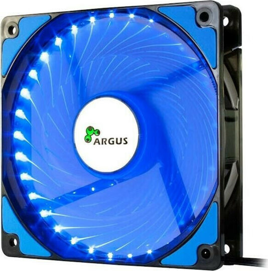 Inter-Tech L-12025 Case Fan με Μπλε Φωτισμό και Σύνδεση 3-Pin / 4-Pin Molex Μπλε - Image 2