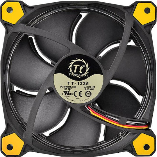 Thermaltake Riing 14 LED Yellow Case Fan 140mm με Κίτρινο Φωτισμό και Σύνδεση 3-Pin - Image 4
