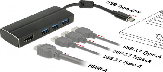 DeLock USB-C Docking Station με HDMI 4K Μαύρο (63931) - Image 4