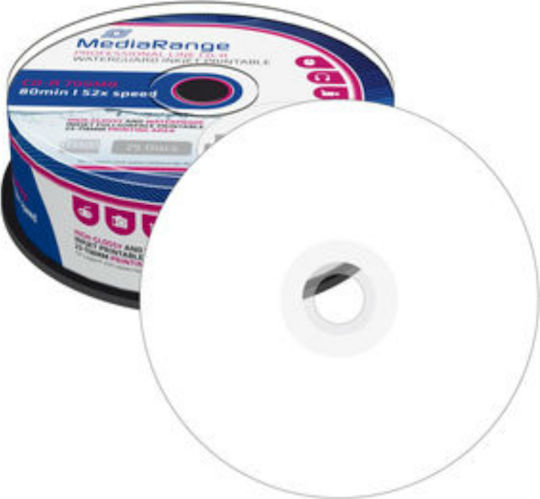MediaRange Εγγράψιμα CD-R 52x Printable 700MB Cake Box 25τμχ (MRPL512) - Image 3
