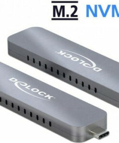 Alternative view of DeLock Θήκη για Σκληρό Δίσκο M.2 PCI Express NVME με σύνδεση USB 3.2 Type-C σε Ασημί χρώμα 42616