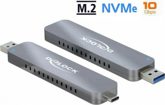 DeLock Θήκη για Σκληρό Δίσκο M.2 PCI Express NVME με σύνδεση USB 3.2 Type-C σε Ασημί χρώμα 42616 - Image 2