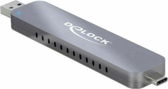 DeLock Θήκη για Σκληρό Δίσκο M.2 PCI Express NVME με σύνδεση USB 3.2 Type-C σε Ασημί χρώμα 42616