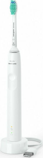 Philips Sonicare 3100 Ηλεκτρική Οδοντόβουρτσα με Χρονομετρητή και Αισθητήρα Πίεσης 2τμχ White Διπλή Συσκευασία - Image 2