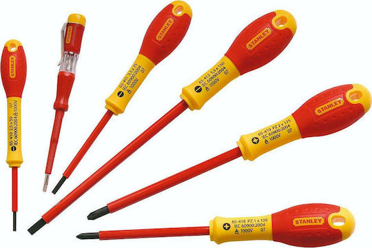 Stanley Σετ 6 Κατσαβίδια Ηλεκτρολόγου VDE 1000V Fatmax 0-65-443