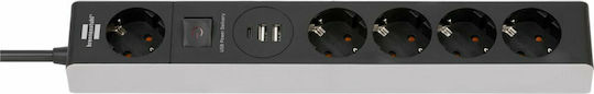 Brennenstuhl Πολύπριζο 5 Θέσεων με 2 USB-A, 1 USB-C, Διακόπτη και Καλώδιο 1.5m 1159780615