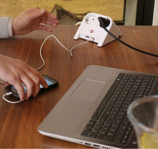 Brennenstuhl 1153520222 Πολύπριζο Aσφαλείας 2 Θέσεων με 2 USB-A και Καλώδιο 1.8m 1153520222 - Image 3