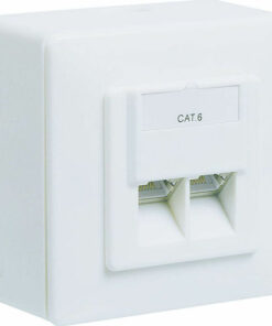 Goobay Εξωτερική Διπλή Πρίζα Δικτύου RJ45 Τύπου Cat6 σε Λευκό Χρώμα 68244