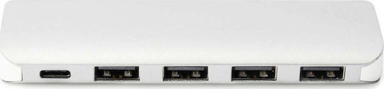 Digitus USB 3.0 Hub 5 Θυρών με σύνδεση USB-C & Θύρα Φόρτισης Ασημί (DA-70242-1) - Image 4