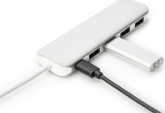 Digitus USB 3.0 Hub 5 Θυρών με σύνδεση USB-C & Θύρα Φόρτισης Ασημί (DA-70242-1) - Image 7