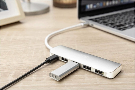 Digitus USB 3.0 Hub 5 Θυρών με σύνδεση USB-C & Θύρα Φόρτισης Ασημί (DA-70242-1) - Image 8