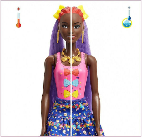 Barbie Hair Swaps Glittery Blue Κούκλα Color Reveal για 3+ Ετών HBG40 - Image 7