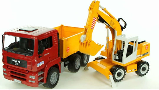Bruder Χωματουργικό Man με Εκσκαφέα Liebherr Σετ με Φορτηγό 1:16 για 3+ Ετών - Image 4