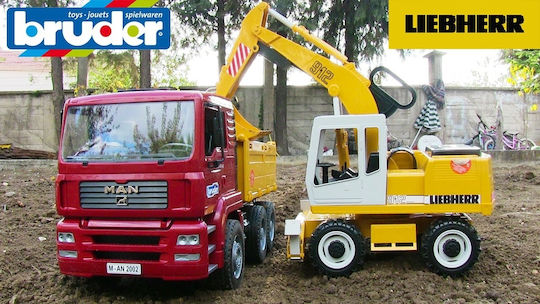 Bruder Χωματουργικό Man με Εκσκαφέα Liebherr Σετ με Φορτηγό 1:16 για 3+ Ετών - Image 5