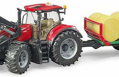 Bruder Case IH Optum 300CVX & Bale Transport Trailer Φορτωτής 1:16 Αγροτικό για 3+ Ετών