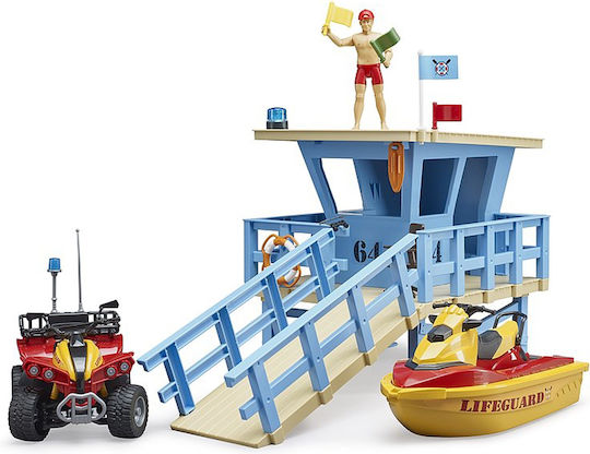 Bruder Παιχνίδι Μινιατούρα Life Guard Station with Quad and Personal Water Craft 62780 - Image 2