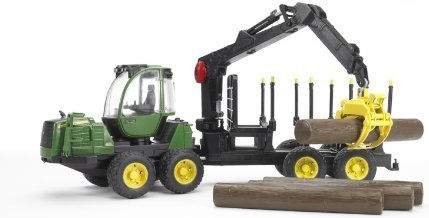 Bruder Τρακτέρ John Deere με Γερανό & 4 Κορμούς Τρακτέρ 1:16 Αγροτικό για 4+ Ετών - Image 3