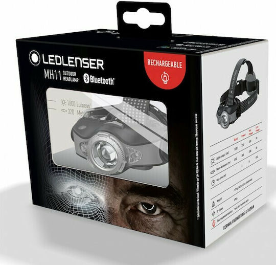 LedLenser Επαναφορτιζόμενος Φακός Κεφαλής LED IPX4 με Μέγιστη Φωτεινότητα 1000lm MH11 Gray 500996 - Image 4