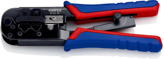 Knipex Πρέσα Ακροδεκτών Δικτύου RJ12, RJ11, RJ45 με Απογυμνωτή & Μηχανισμό Καστάνιας (Μήκος 190mm) 97 51 10 SB - Image 4