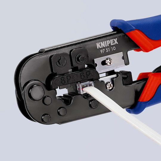 Knipex Πρέσα Ακροδεκτών Δικτύου RJ12, RJ11, RJ45 με Απογυμνωτή & Μηχανισμό Καστάνιας (Μήκος 190mm) 97 51 10 SB - Image 10