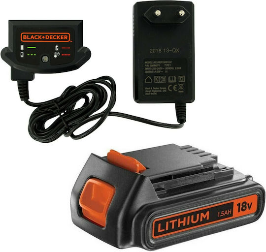 Black & Decker Σετ Μπαταρίας Λιθίου Χωρητικότητας 1Ah 18V με Φορτιστή BDC1A15 - Image 3