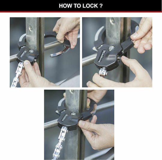 Master Lock 8290EURDPRO Κλειδαριά Ποδηλάτου Αναδιπλούμενη με Κλειδί Ασημί - Image 2