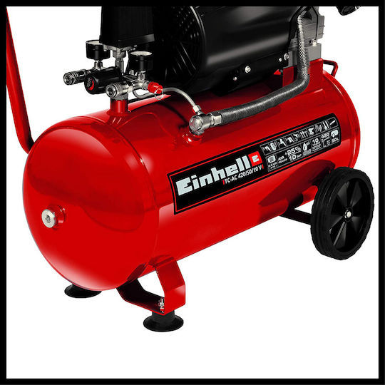 Einhell TC-AC 420/50/10 V Μονοφασικό Κομπρεσέρ Αέρος 97dB με Ισχύ 3hp και Αεροφυλάκιο 50lt - Image 4