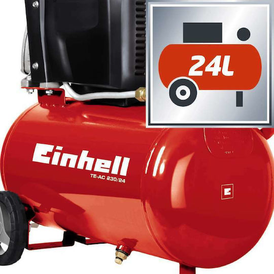 Einhell TE-AC 230/24 Κομπρεσέρ Αέρος 94dB με Ισχύ 2hp και Αεροφυλάκιο 24lt - Image 3