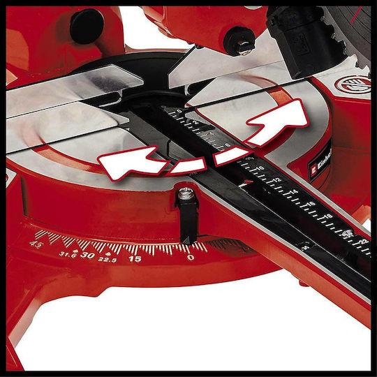Einhell TC-SM 2131/1 Dual Φαλτσοπρίονο Ρεύματος Συρόμενο με Ισχύ 1500W, Οδηγό Laser, Δίσκο Κοπής Διαμέτρου 210mm & Ταχύτητα Κοπής 4900rpm - Image 9