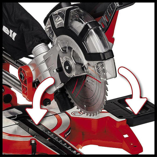 Einhell TC-SM 2131/1 Dual Φαλτσοπρίονο Ρεύματος Συρόμενο με Ισχύ 1500W, Οδηγό Laser, Δίσκο Κοπής Διαμέτρου 210mm & Ταχύτητα Κοπής 4900rpm - Image 7