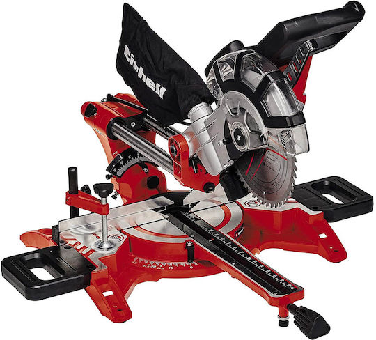 Einhell TC-SM 2131/1 Dual Φαλτσοπρίονο Ρεύματος Συρόμενο με Ισχύ 1500W, Οδηγό Laser, Δίσκο Κοπής Διαμέτρου 210mm & Ταχύτητα Κοπής 4900rpm