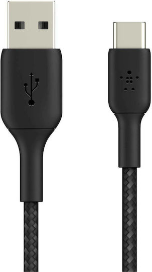 Belkin Braided USB 2.0 Cable USB-C male - USB-A 15W Μαύρο 1m (CAB002bt1MBK) - Image 7