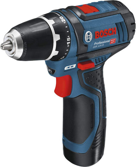 Bosch GSR 12V-15 Professional Δραπανοκατσάβιδο Μπαταρίας 12V 2x2Ah 060186810H - Image 2