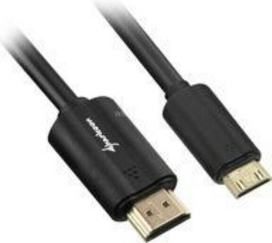 Sharkoon HDMI 2.0 Cable HDMI male - mini HDMI male 3m Μαύρο - Image 2
