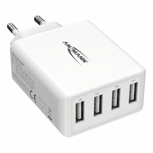 Ansmann Φορτιστής Χωρίς Καλώδιο με 4 Θύρες USB-A 30W Λευκός (HC430) - Image 3
