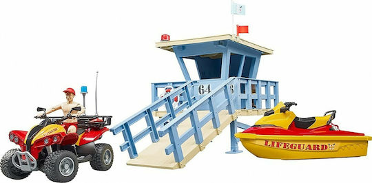 Bruder Παιχνίδι Μινιατούρα Life Guard Station with Quad and Personal Water Craft 62780 - Image 7