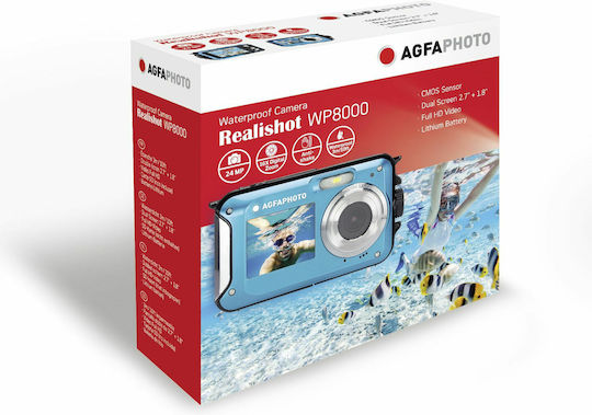 AgfaPhoto Realishot WP8000 Compact Φωτογραφική Μηχανή 8MP με Οθόνη 2.7" και Ανάλυση Video 2688 x 1520 pixels Μπλε - Image 9
