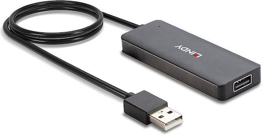 Lindy USB 2.0 Hub 4 Θυρών με σύνδεση USB-A Γκρι (42986) - Image 3