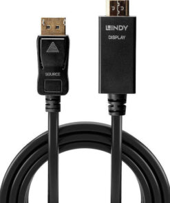 Alternative view of Lindy Cable DisplayPort male - HDMI female 5m Μαύρο (36924)