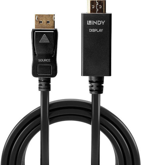 Lindy Cable DisplayPort male - HDMI female 5m Μαύρο (36924) - Image 2